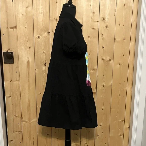 Main Strip Black Dress with Colorful Boot Designs - Picture 7 of 9